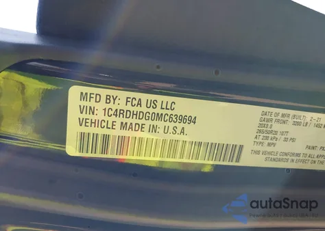 2021 Dodge Durango Gt Plus Rwd from USA, damaged, VIN 1C4RDHDG0MC639694
